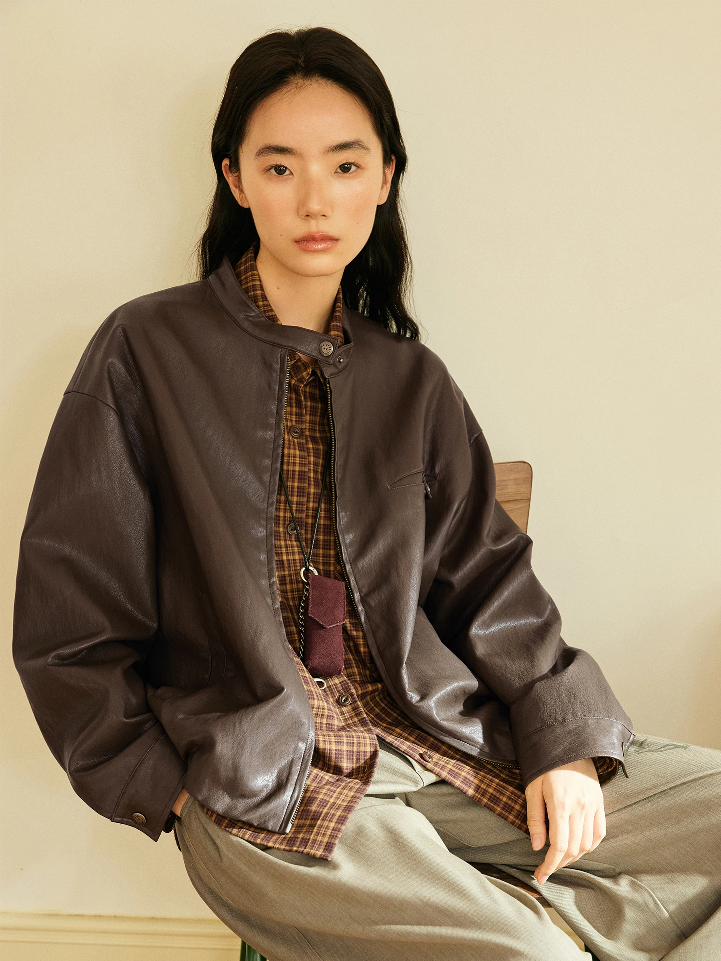 

Женская весенняя куртка-косуха Octopusme Punk из протеиновой кожи, приталенная, для города, модная