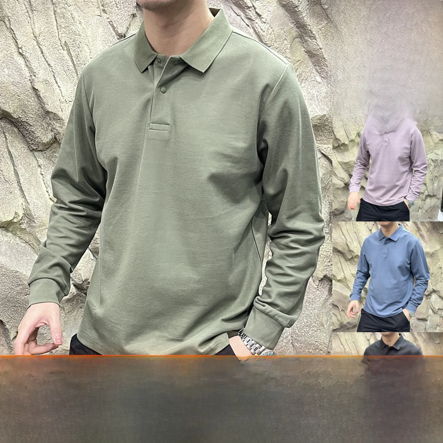 High-End Administrative Line Xinjiang Long Staple Cotton Long Sleeve  Shirt Classic Collar Base Layer New Autumn Fashion