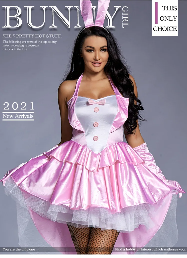 Disfraz de conejo de Halloween para mujer, falda de chica conejito de cola hinchada, tema de conejo Sle Par Dr, novedad de otoño 2023