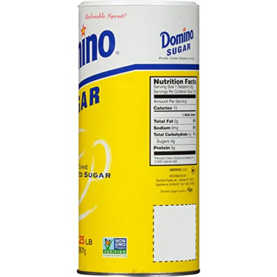 Domino® Granulated Sugar, 20 oz Canister, Sugar Container Pack of 3