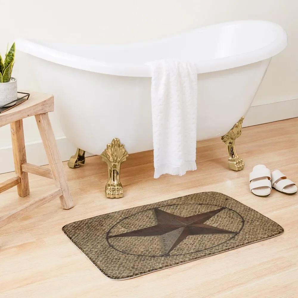 

rustic western country burlap star Bath Mat Foot Bathroom Bath Rugs Absorbent Bathroom Household Items Mat