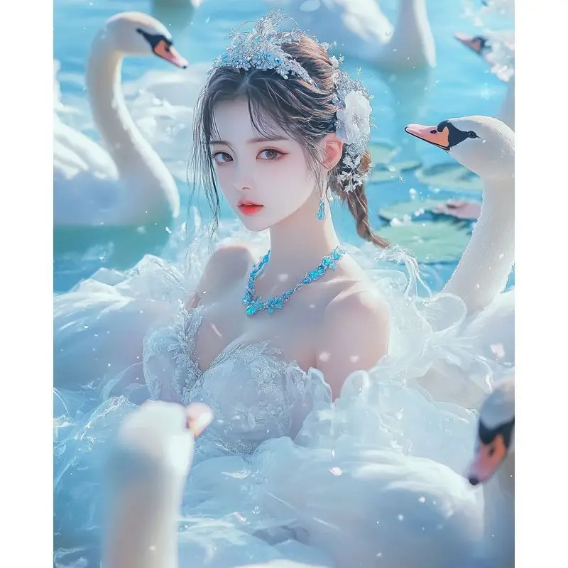 PhotoCustom 5d Diy الماس اللوحة سوانفليت الحيوان كامل جولة الماس التطريز عبر الابره عدة حجر الراين البطانة ديكور المنزل