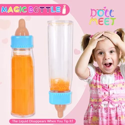 2pcs/Set Magic Doll Bottles for 43cm+ Reborn Dolls Milk Bottle and Juice Bottle Disappearing liquid Great Baby Doll Accessories