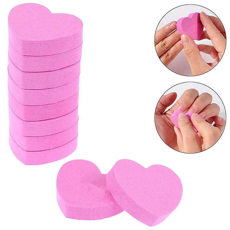 10pcs Professional Nail File Cute Love Shaped Sandpaper Nail Grinding Block Polishing Manicure Beauty Tool Nails Accessories