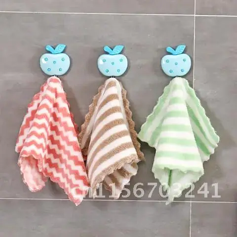 3 Pieces Dishwashing Cloth Multifunctional Cleaning Towel Wave/Stripe Random Color Anti-grease Cloth Kitchen Rag Coral Velvet