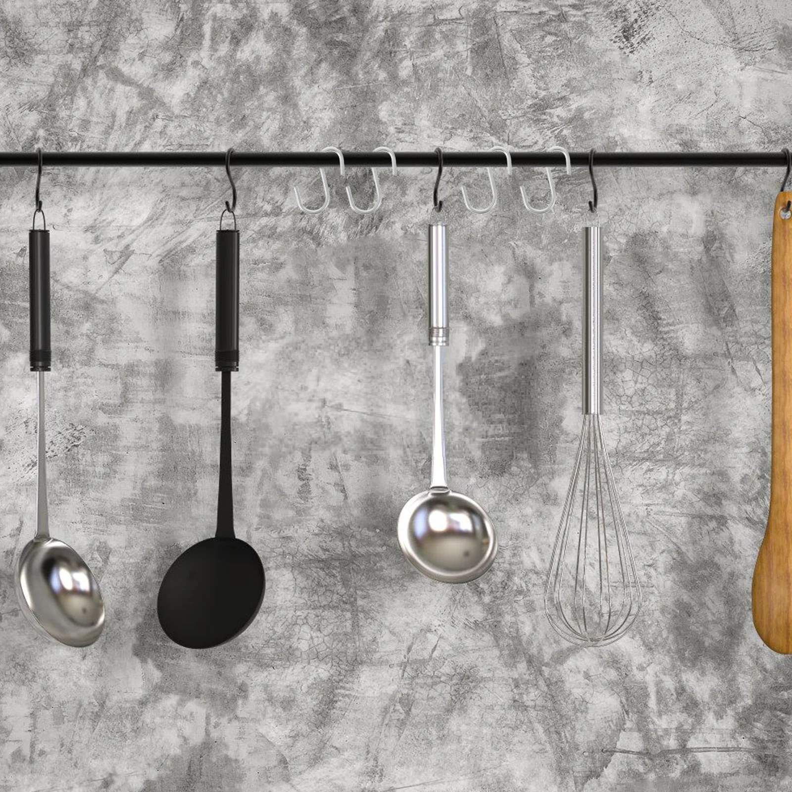 

100 Pcs S Hooks Heavy Duty Kitchen Utensil Hangers Anti Rust Stainless Steel Closet Coat Hooks Storage Solution