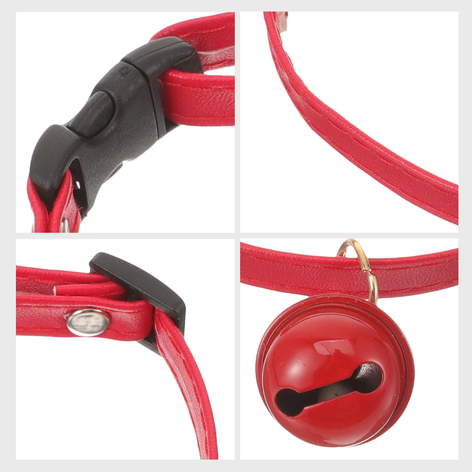 

Adjustable Cat Collar Red Durable Microfiber Belt Small Bell Kitten Puppy Pet Collar for Walking Fashion Comfortable Lovely