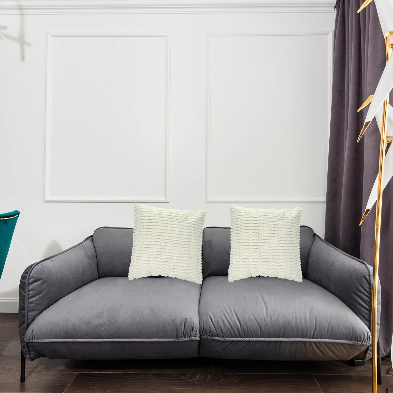 

2Pcs Corduroy Pillow Cover Decorative Simple Style Washable Cushion Case for Sofa Living Room Bedroom Home Decor