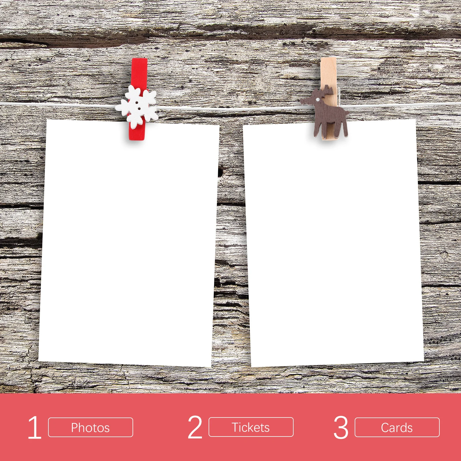 

125Pcs Mini Christmas Wood Clips Small Photo Clamps for Memo Artworks Window Door Decor Xmas Party Favors Supplies