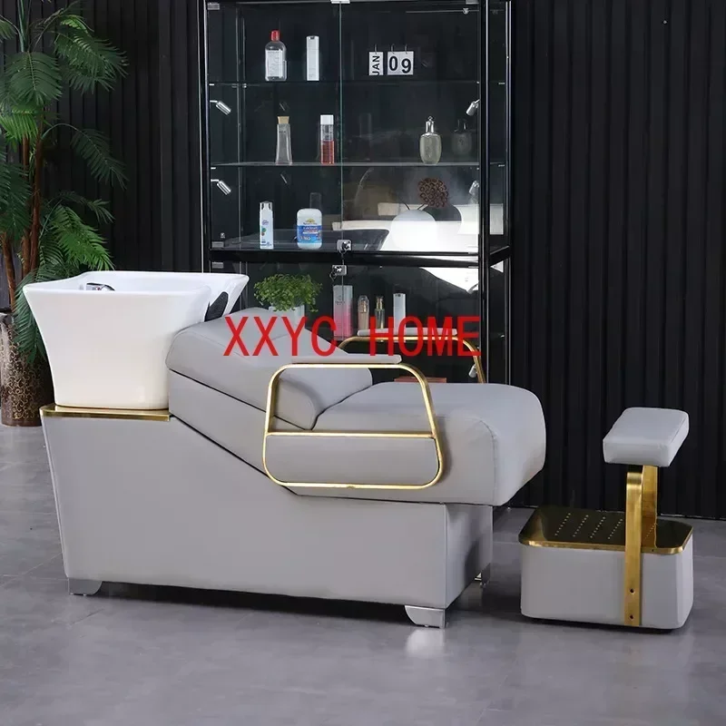 

Массажная кровать-шампуньница Stylist Luxury Comfort Lounge с душевой лейкой для парикмахерских, мебель MQ50XF