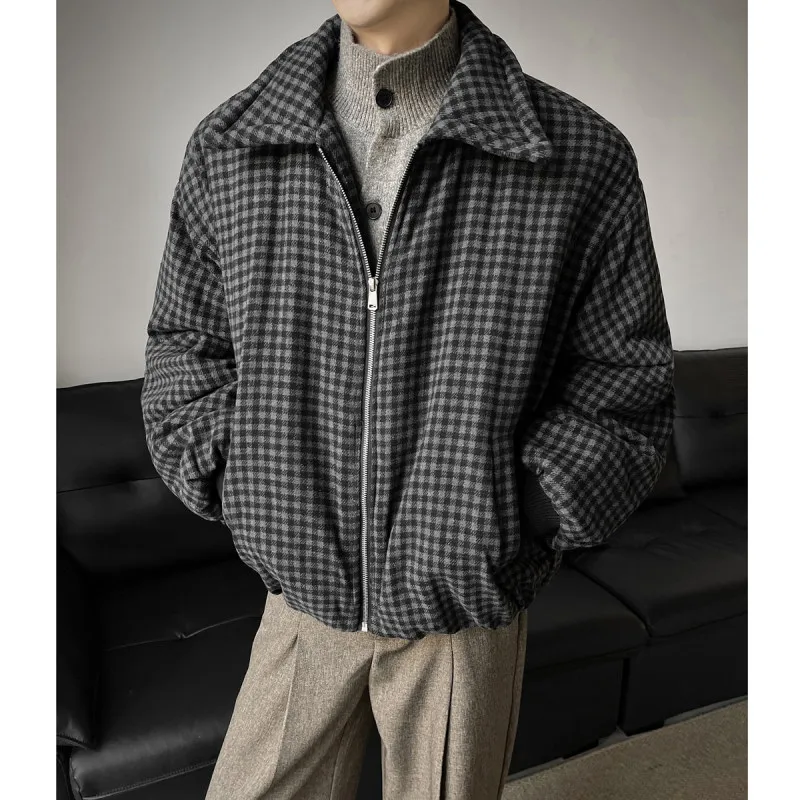 

Thiened Woolen Men's Cotton Jaet ort Sle Quilted Polyester Fiber Warmth Winter Outerwear Casual Faion Youth