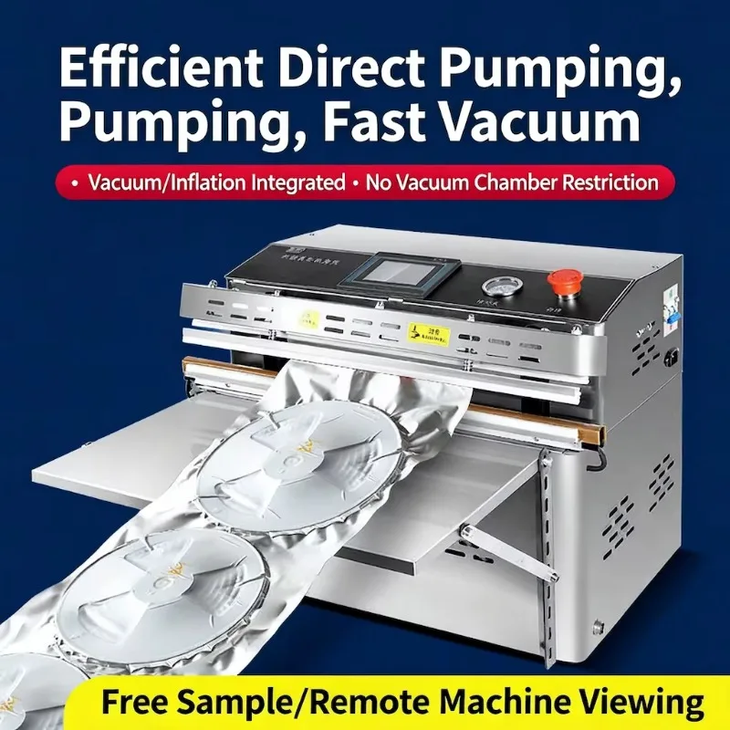 Electric Food Vacuum Sealer Packing Machine 500mm 4.3m/h External Suction Microcomputer Control Semi-Automatic 110V/220V