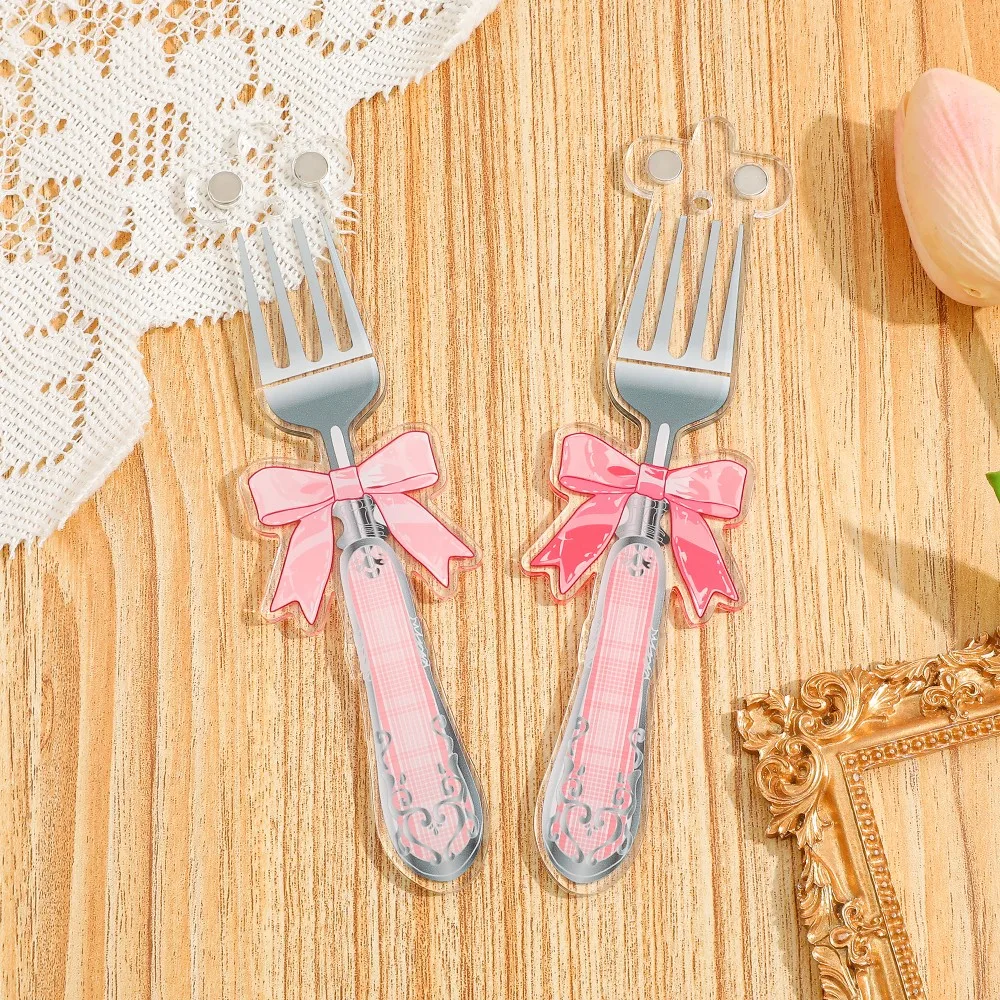 

2pcs Cute Innovative Fork Shaped Fridge Magnet Fashionable Versatile Daily Practical Kitchen Dining Tableware Decor