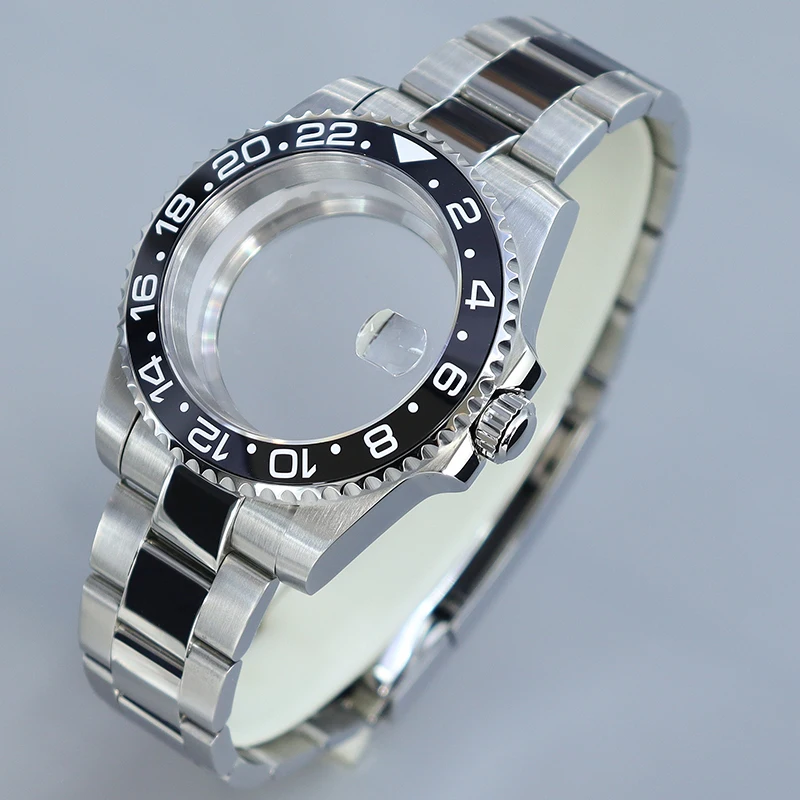 40MM Diver watch case Sapphire Crystal For NH35 NH36 NH34 Miyota 8215 Eta2824 Movt Yacht GMT SUB watch accessories Repair Parts