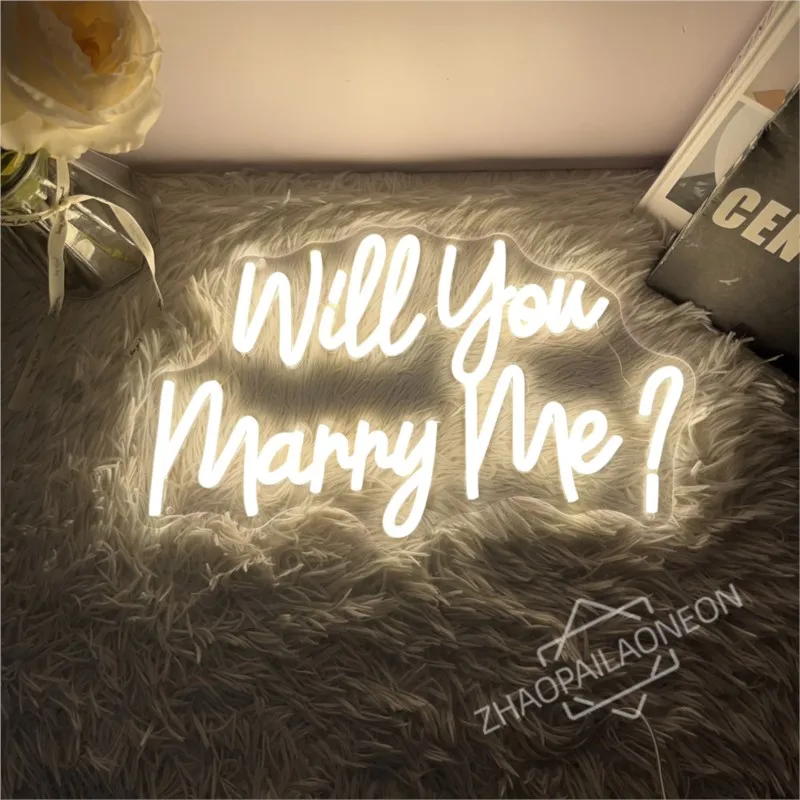 Will You Marry Me Neon Led Sign Wedding Supplies Wedding Party Decor Bedroom Decoration Room Neon Lights Wall Decor Neon Sign