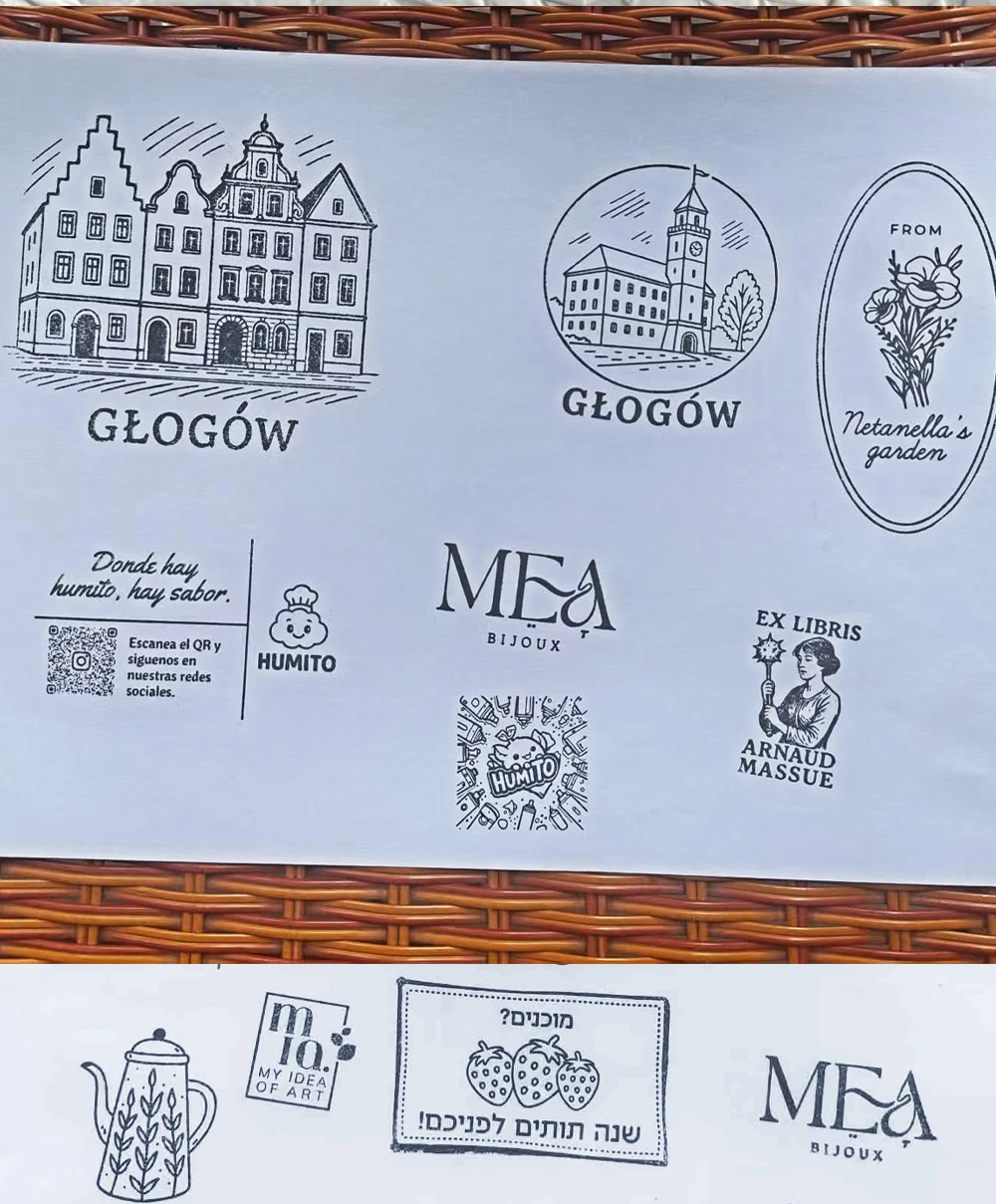 مخصص ختم خشبي ختم شخصية شعار حفل زفاف التعبئة والتغليف ختم عنوان الشركة واسم التحبير الذاتي المطاط ختم الفني