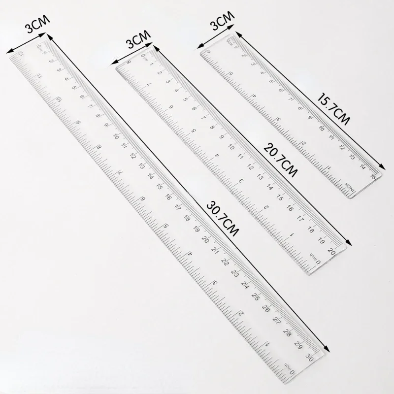 10 Pieces Transparent Rulers 15/20/30cm Plastic Ruler Neat Millimeter Scale Cheap Useful Rulers School Student Stationery