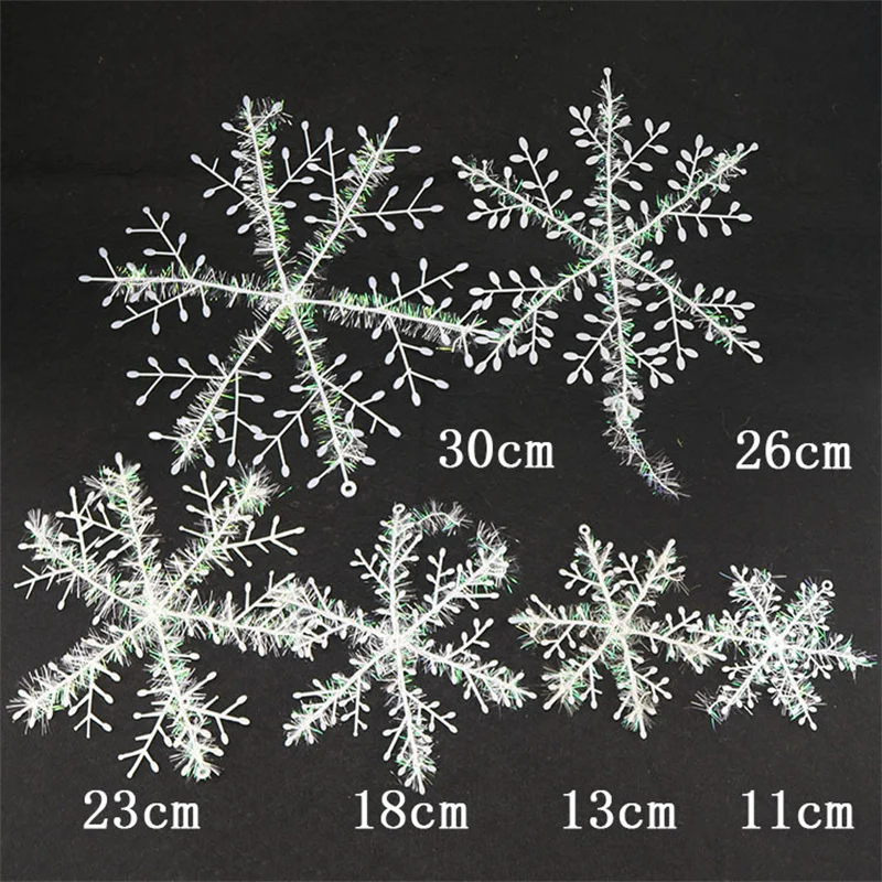 

12pcs Christmas Snowflake Decoration White Snow Flakes DIY Xmas Tree Hanging Pendents New Year Home Party Ornaments