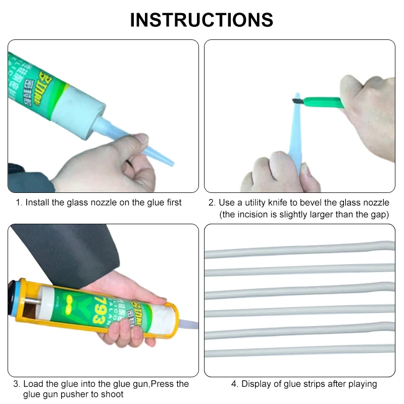 30pcs Caulk Nozzles Plastic Glass Glue Nozzles Sealant Silicone Caulking Tips Caulking Gun Nozzle Seam Caulking Tool kit