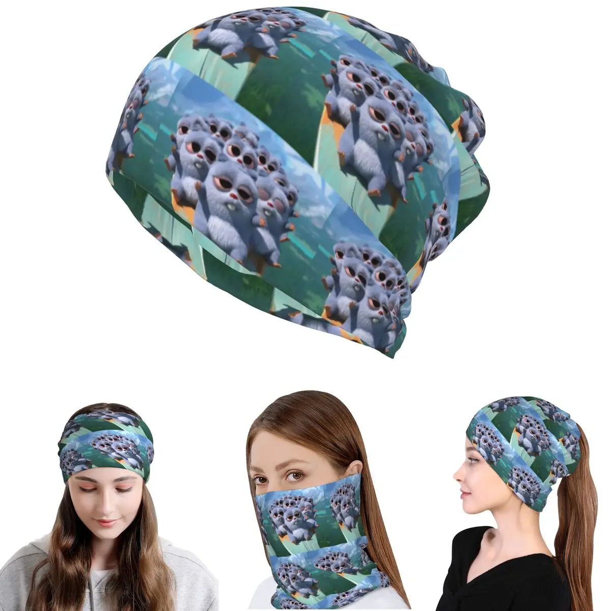 Animation Grizzy And The Lemmings Cartoon Anime Bandana Halstuch Wickelschal Warme Gesichtsmaske Mützen Mütze Unisex Atmungsaktiv