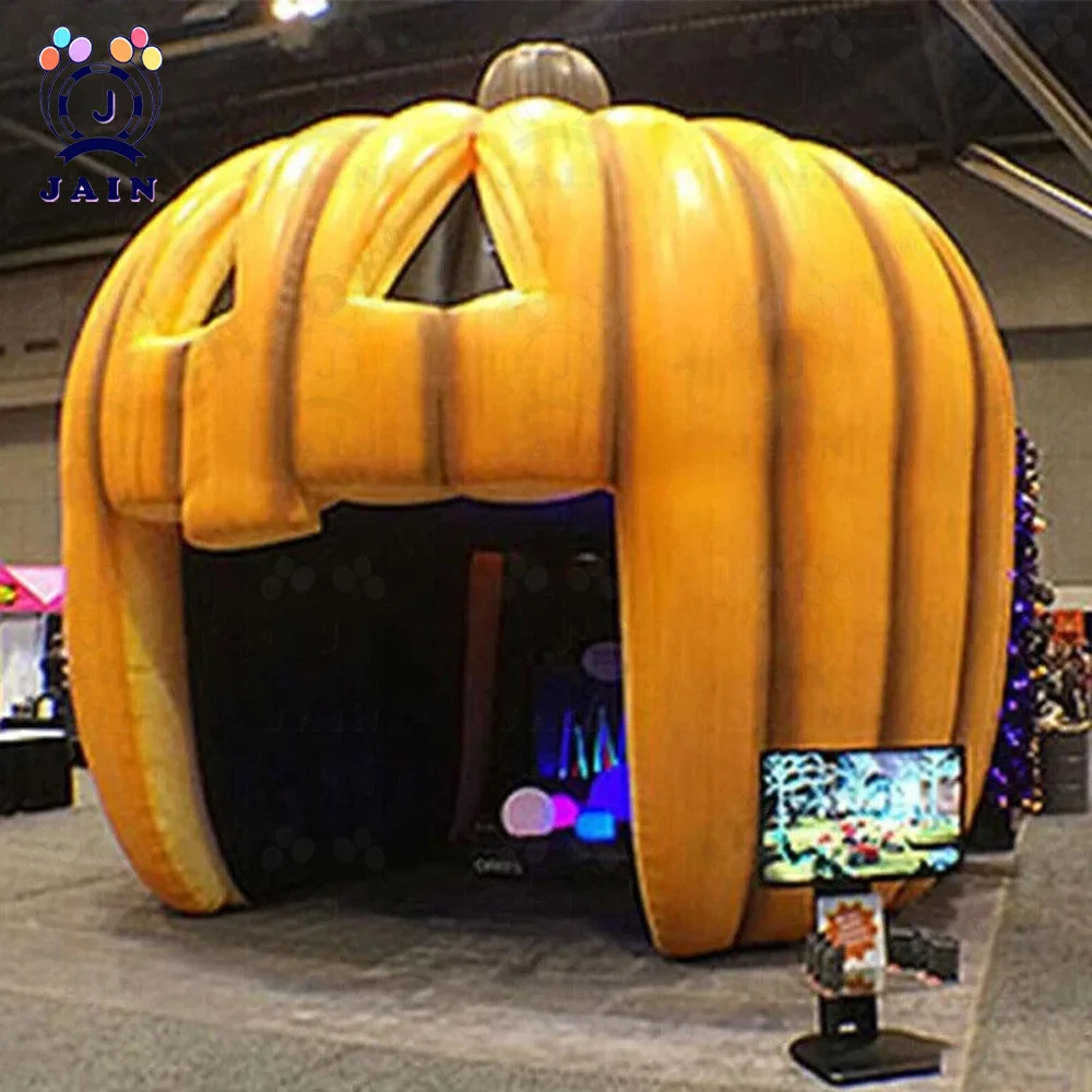 Inflatable Halloween Decoration Outdoor Event Huge Pumpkin Inflatable Halloween Tunnel with Blower For Outdoor Play Party Rental