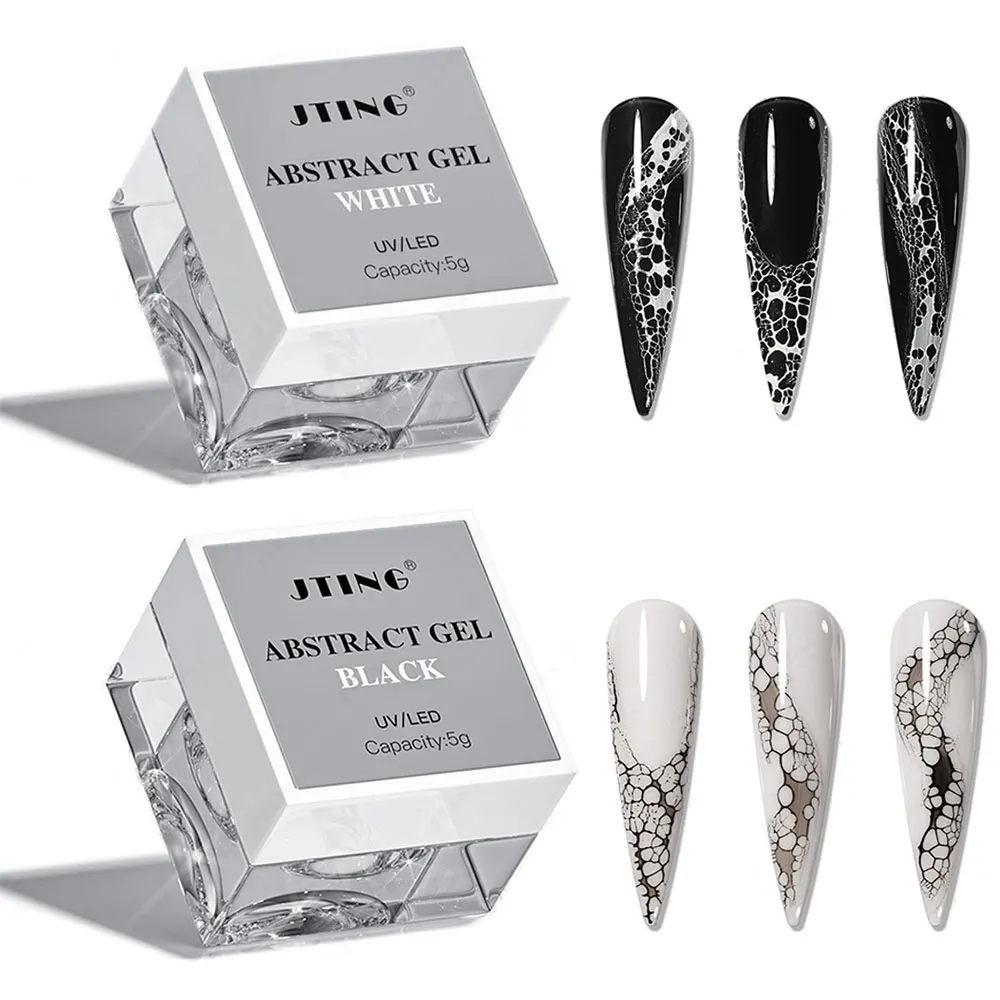 5 مللي المهنية أسود أبيض الدانتيل هلام مسمار البولندية ثقب شبكة تأثير ماجيك موجة هلام مسمار البولندية مسمار الفن نقع قبالة UV/LED جيل للأظافر