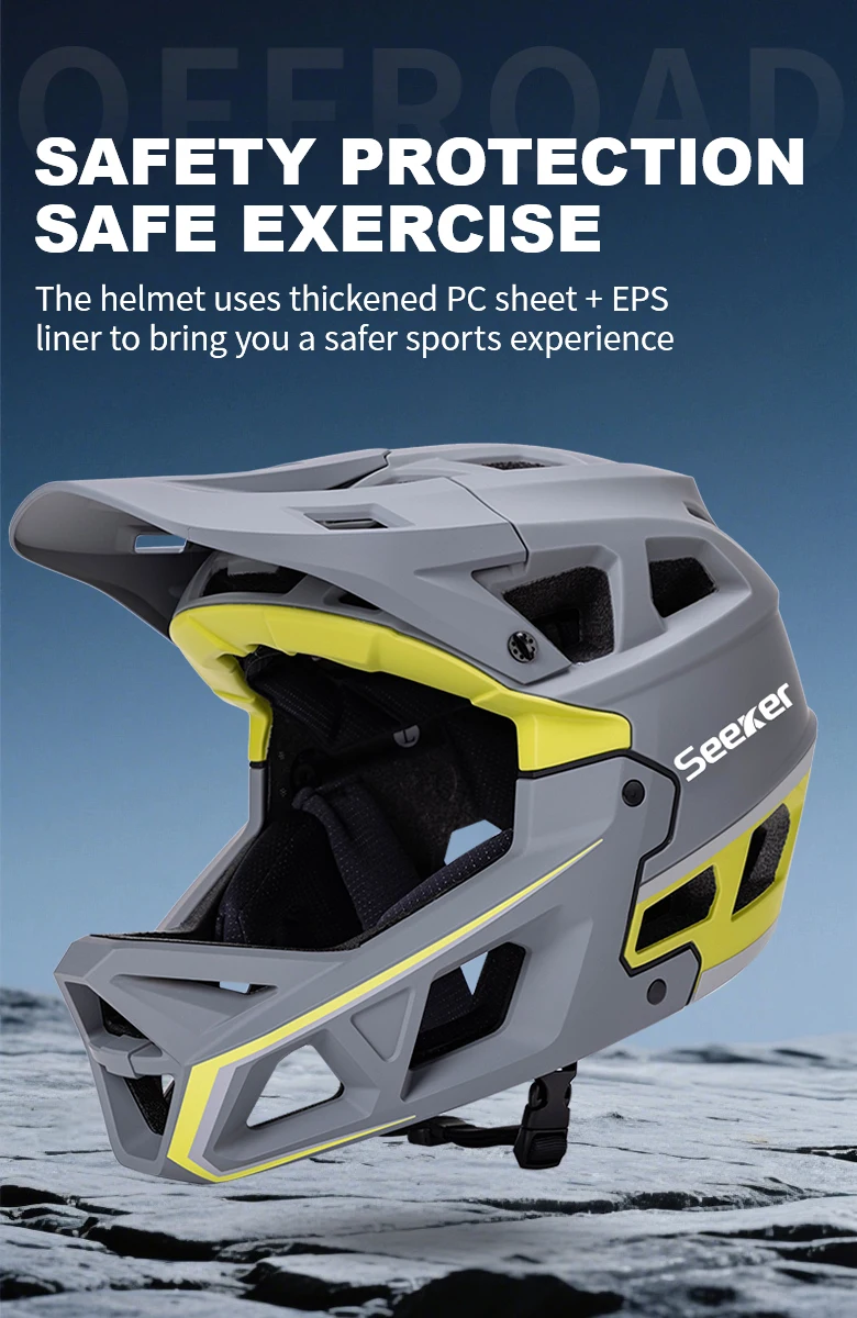 SEEKER Erwachsenen-Mountainbike-Helm Offroad-Vollgesichtshelm Fahrrad Downhill AM DH Offroad-Helm Radsport-Schutzausrüstung – Detail 1