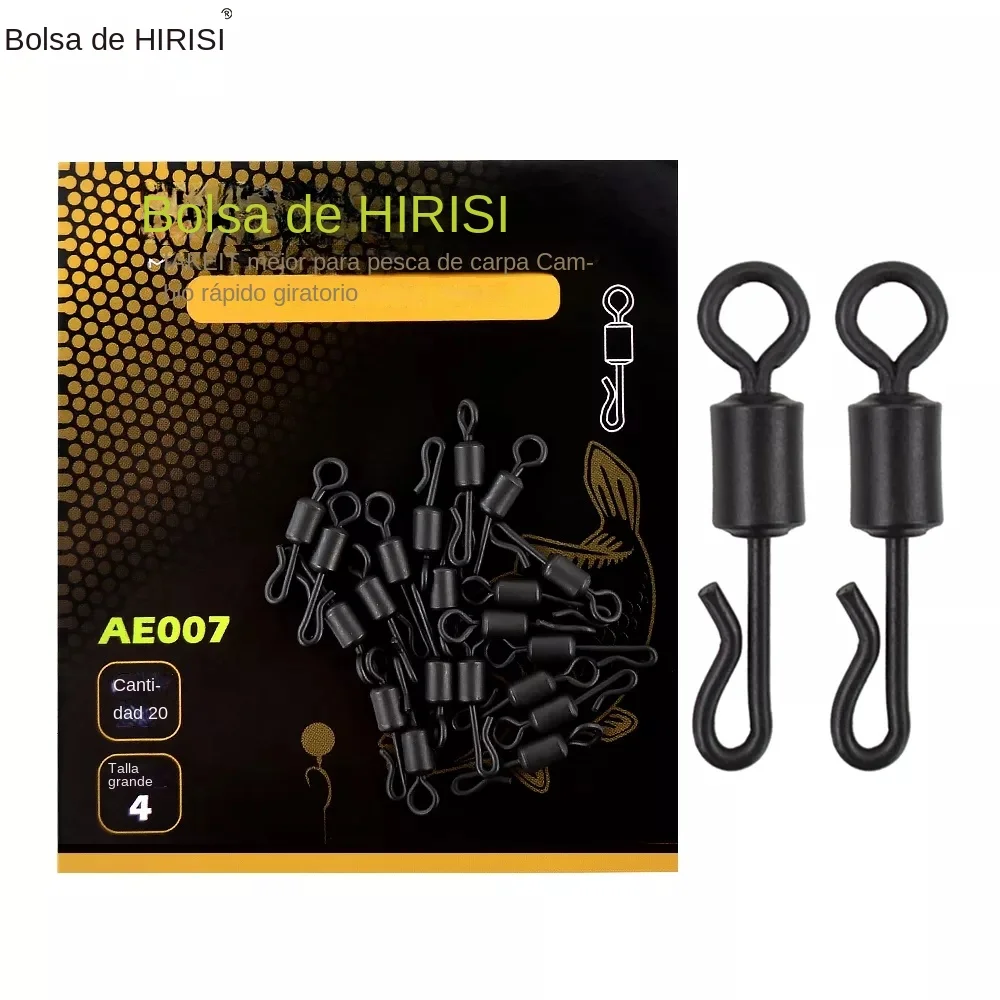 20pcs Carp Fishing Swivels Quick Change Stainless Steel for Carp Fishing Rig Fishing Accessories Terminal Tackle AE007