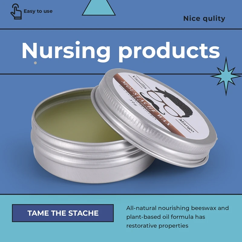 Lanthome Male Beard Wax Attractive Mustache Moustache Nourishing Beard Care Improve Messy Sparseness Reducing Curls Hair Growth