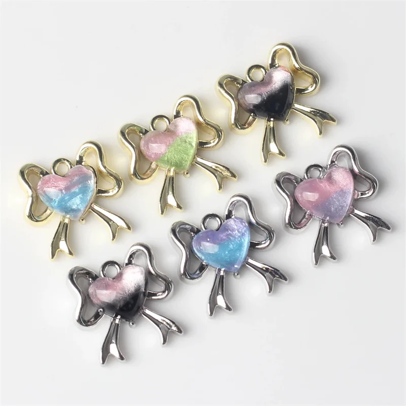 

10pcs Handmade Love Heart Pendant Charms Alloy Hollow Love Heart Neckalce Earrings Pendants Connectors Diy Jewelry Making