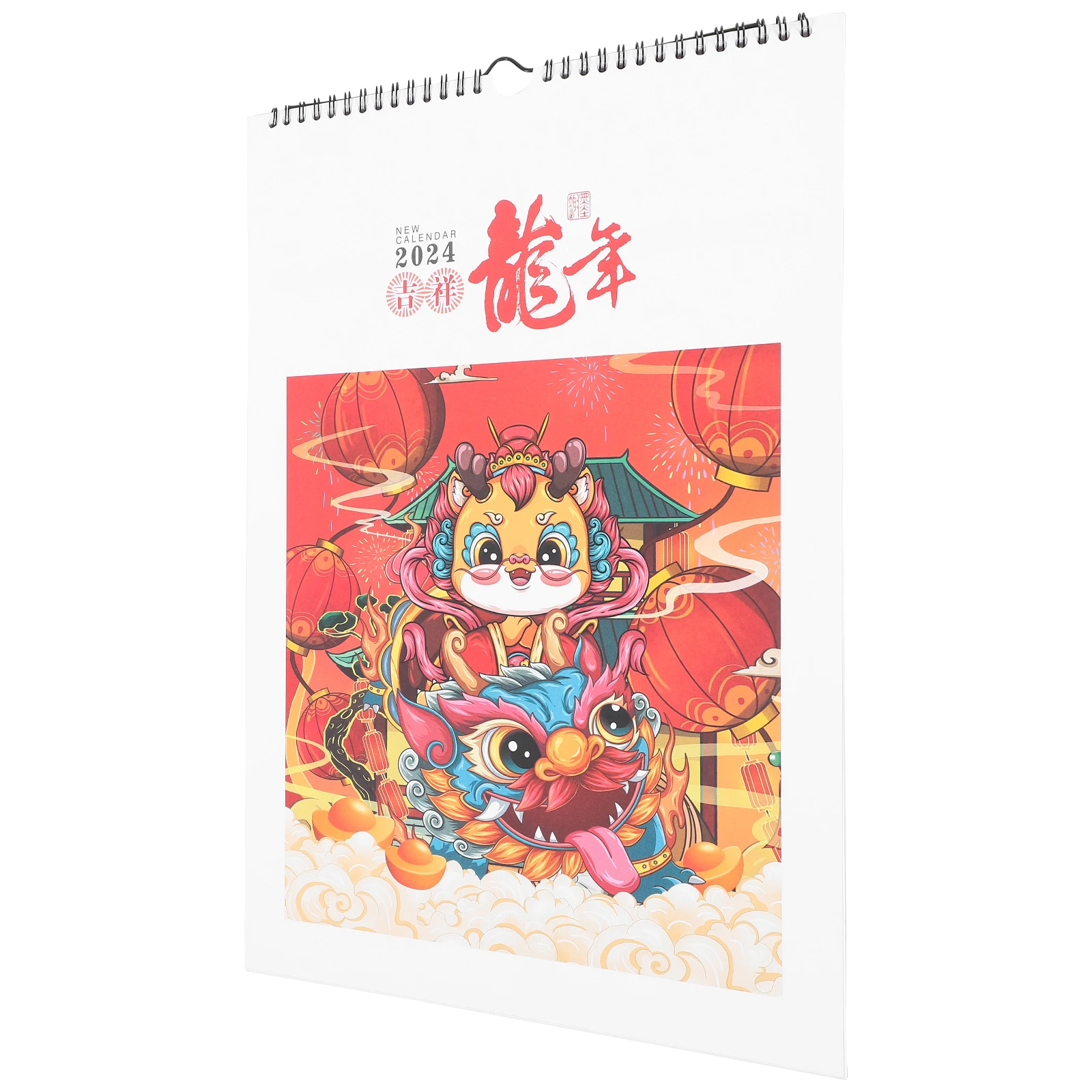 

2024 Hanging Mom Auspicious Dragon Year Calendar Lunar Planner Chinese Wall Calendars Office