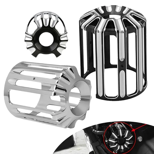 Cubierta de filtro de aceite de aluminio para Harley Sportster 883, 1200, Iron XL, Touring Softail Dyna, máquina de cubierta de rejilla de aceite, Billet