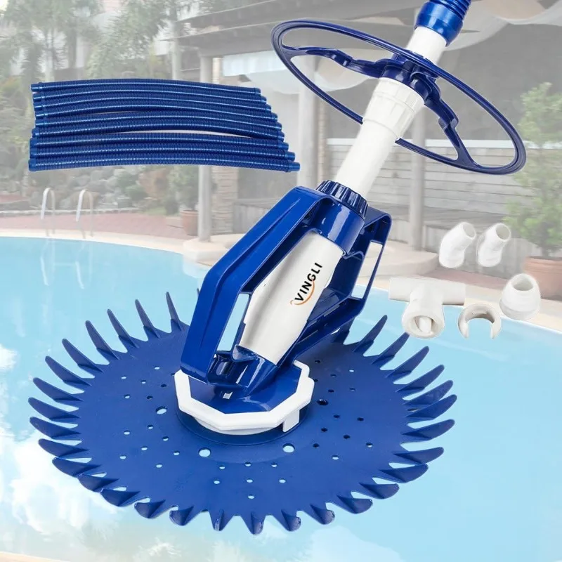 Pool Vacuum Above Ground Indoor Outdoor Automatic Swimming Pool Cleaner Sweep Sweeper with 33FT Hoses
