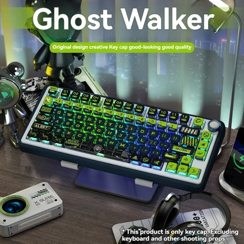 Ghost Walker Theme Keycaps Set PBT 122 Key Translucent MSA Profile Key Caps for Mechanical Keyboard Accessories Custom Keycaps