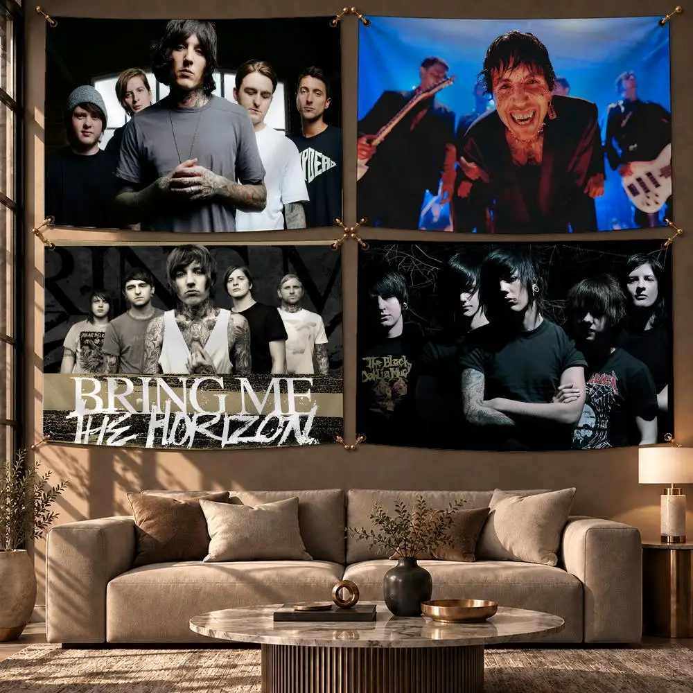 Legendary Band Bring Me the Horizon Flags Wall Hanging Flag Banner Home Decor Aesthetic Living Room Bedroom HD Fabric