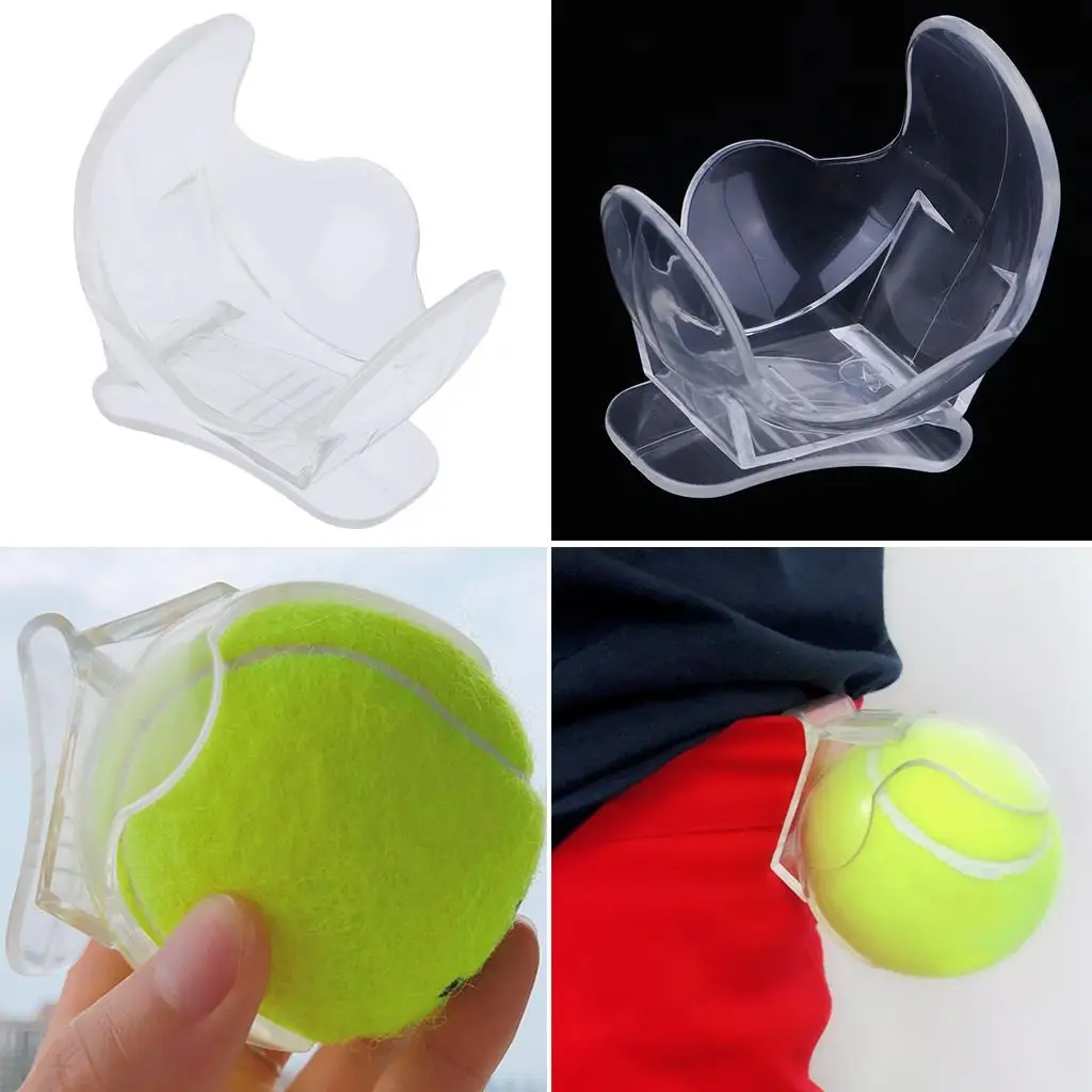 ABS Tennis Ball Holder Player Waist Belt Clip Holding Clamp Playing Clear Transparent Tennis Ball Clip Plastic Tennis Training