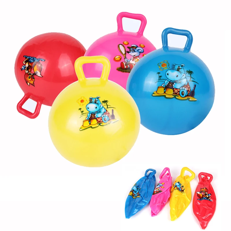 3 sztuk 25CM pcv dzieci Bouncyhopper Bounce Ballsjumping skaczące zabawki Hop uchwyty nadmuchiwany uchwyt koń odbijająca się zabawka losowy kolor