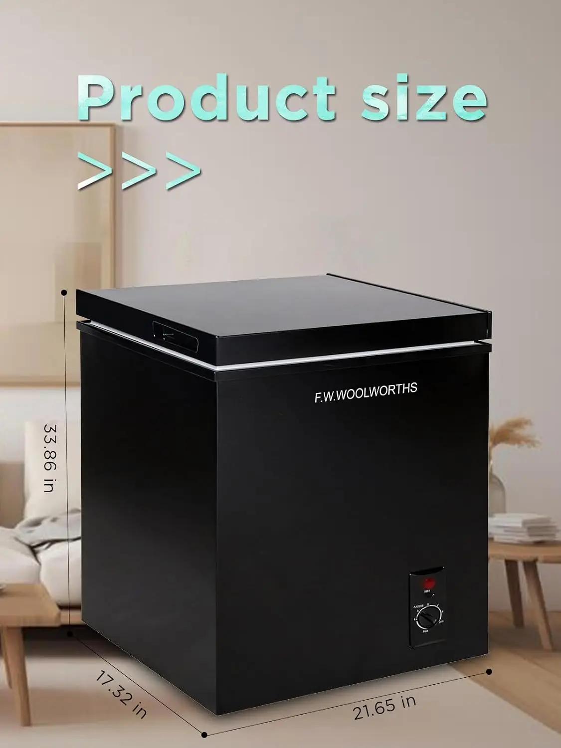 7.0 Cu.Ft Chest Freezer 7 Gears Temperature Control, Deep Freezer with Removable Basket, Compact Freezer for Kitchen, Home, Offi