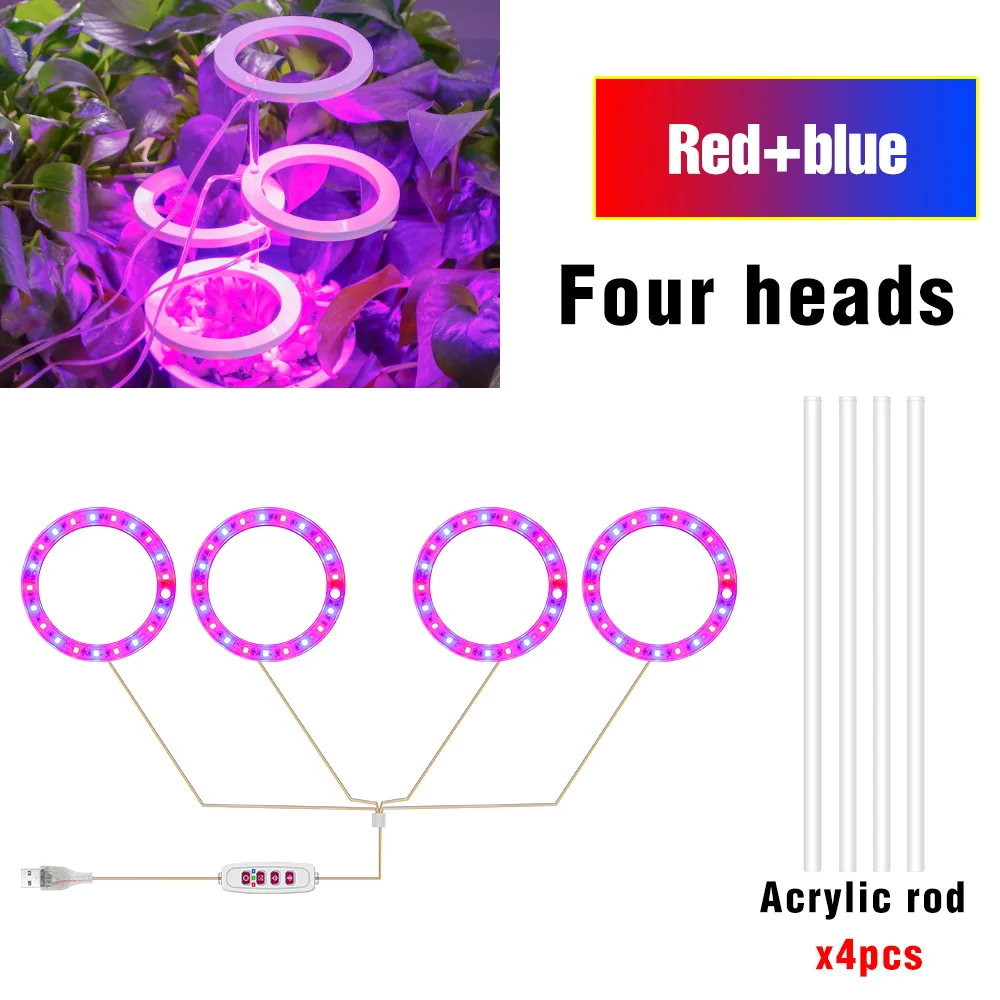 DC5V LED Plant Licht Groeien Volledige Spectrum Indoor Bloemzaden Hydrocultuur Groente Groei Doos Teelt Lamp USB Dimbare Timing
