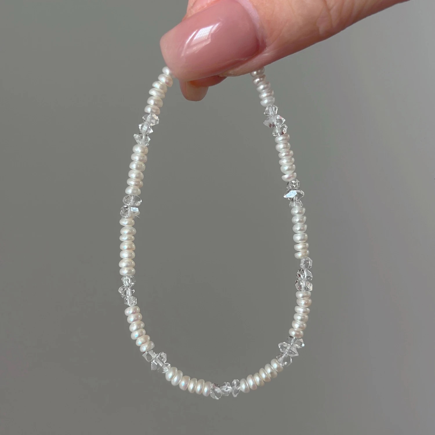 

Nice Irregular Small Akoya Natural 5-6mm White Pearl Bread Bead Bracelet Fine Jewelry Gift For Women Girls