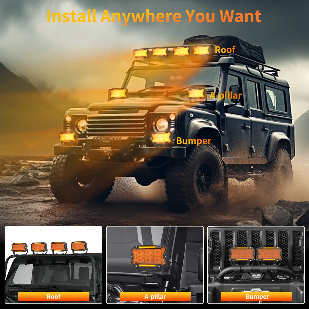 2Pc 5-inch Off-road Spotlight Multifunctional Led DRL Work Light for Jeep Truck 4x4 SUV ATV Motorcycle Front Bumper Driving Lamp