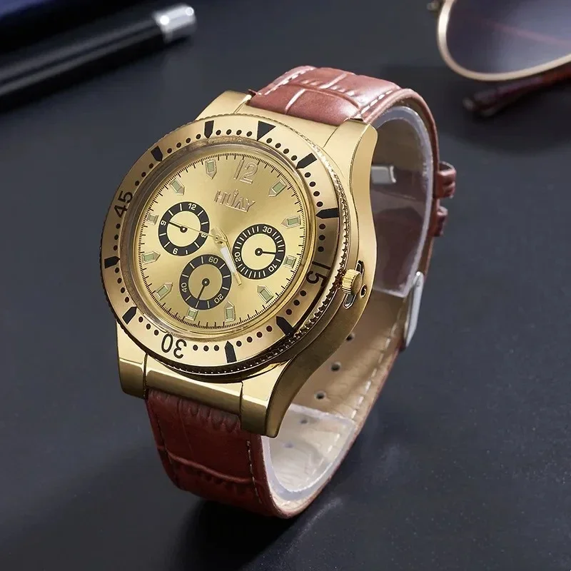 New Retro Men's Watch Tungsten Wire Lighter Creative USB Charging Reminder Light Windproof Electronic Cigarette Igniter view 6