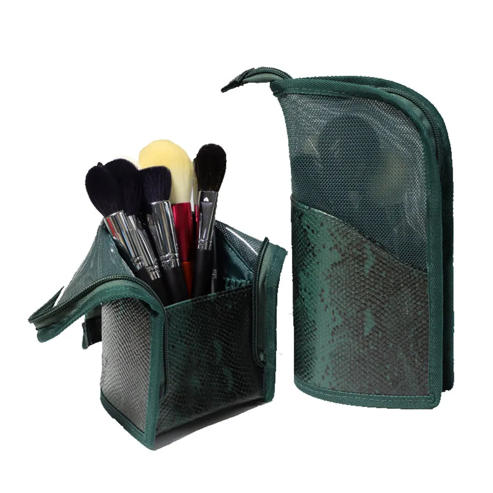 Pinseltasche aus Netzstoff, durchscheinender Organizer, aufrechter Reise-Make-up-Beutel, tragbare Aufbewahrung für Pinsel, Eyeliner, Tuben