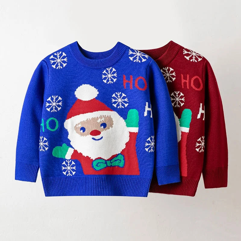 

Winter Baby Christmas Clothes Long Sleeve Knitted Newborn Boys Girls Santa Claus Pullover Jumpers Toddler Infant Knitwear 2-7Y