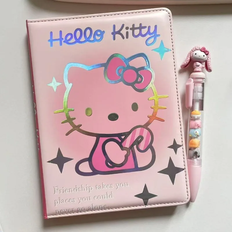 

Cute Hello Kitty Notebook Kawaii Cartoon Character Creativity Personality Printing Color Page Notebook Girls Stationery Gift