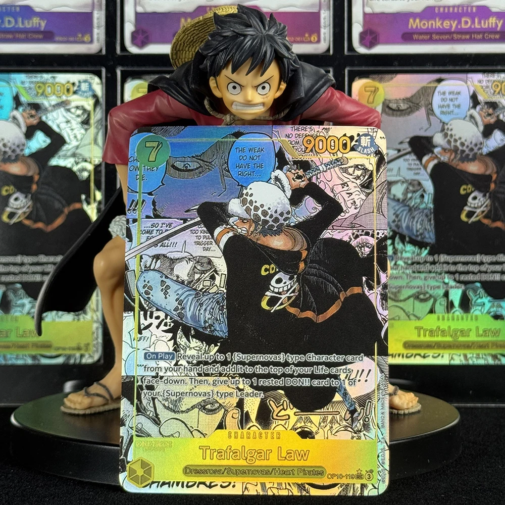 OPCG Anime Collection carte EB02 singe D Luffy OP10 Trafalgar Law SEC réfractif couleur Flash carte texturée anglais enfant cadeaux