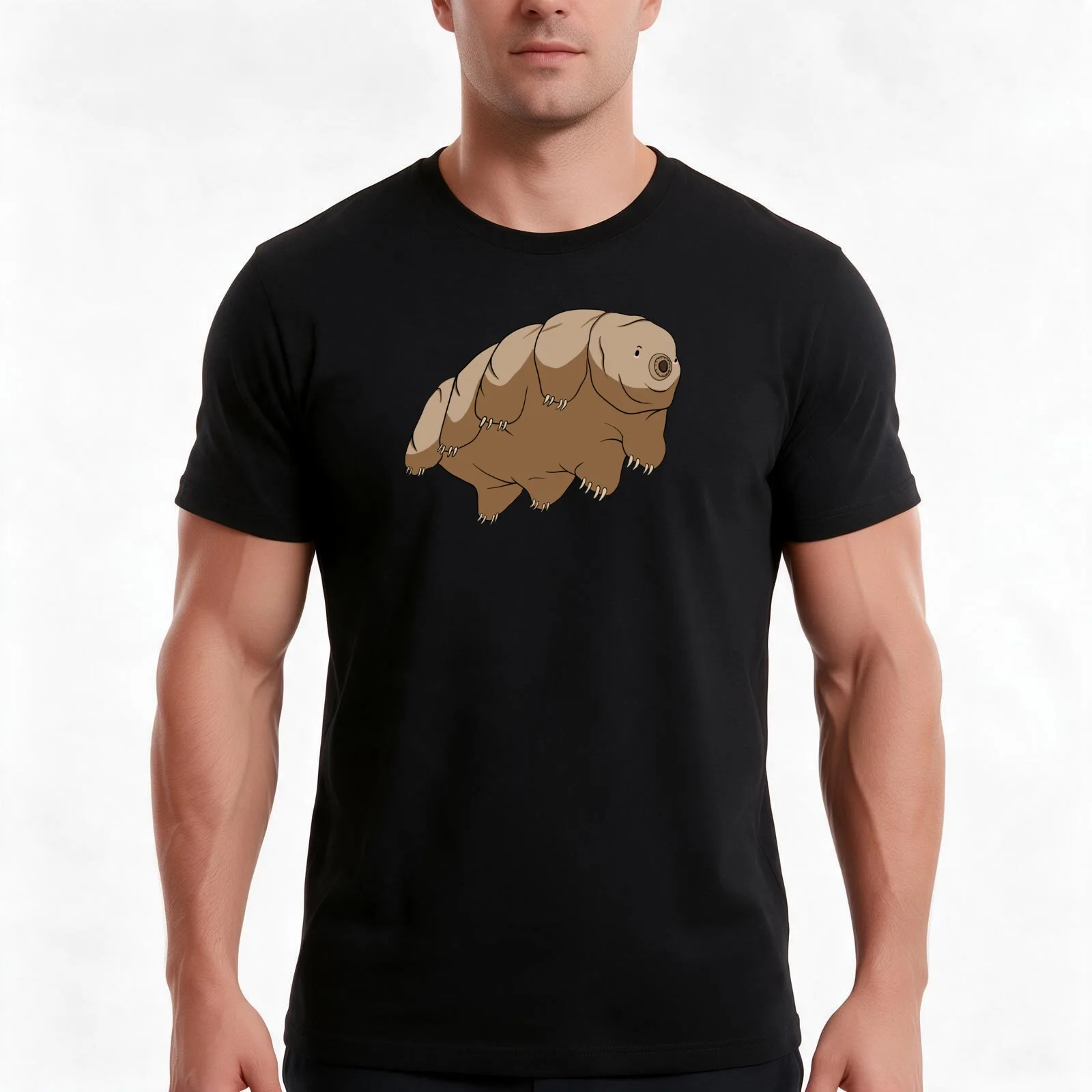 Tardigrade Water Bear Drawing T-Shirt Summer Casual Cotton Tee Oversized Streetwear Tops Vintage Graphic Print 100% Cotton