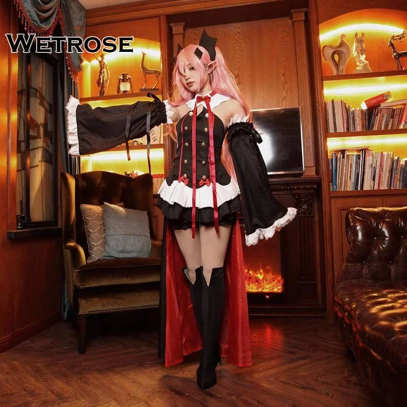 【Wetrose】In Stock Krul Tepes Cosplay Costume Seraph Of The End Anime Owari no Serafu Halloween Vampire Maid Suit Outfit Full Set