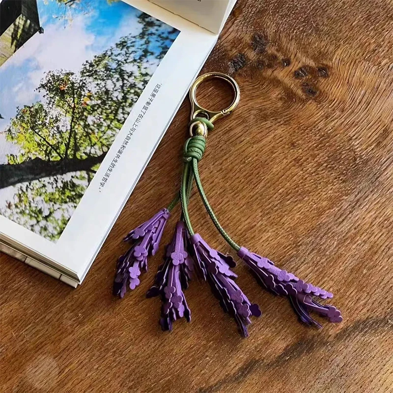 الخزامى حقيبة قلادة الموضة الإبداعية اليدوية الجلود Diy بها بنفسك المفاتيح هدية للأصدقاء الملابس الرائعة والاكسسوارات حقيبة قلادة #5