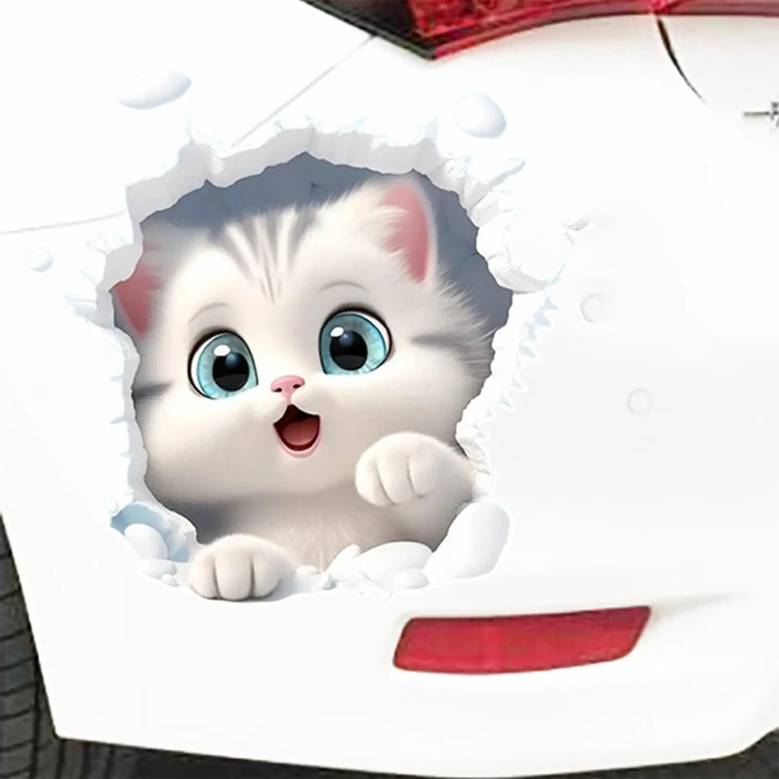 

Милые автомобильные наклейки, 2 штуки, водонепроницаемые, с 3D-эффектом, забавные наклейки с котами на бампер, автомобильные наклейки для наружных окон и стен автомобиля